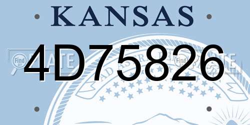 4D75826 Kansas License Plate