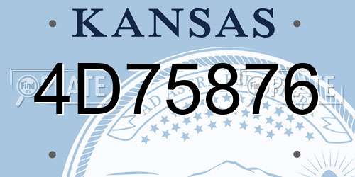 4D75876 Kansas License Plate