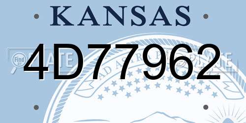 4D77962 Kansas License Plate