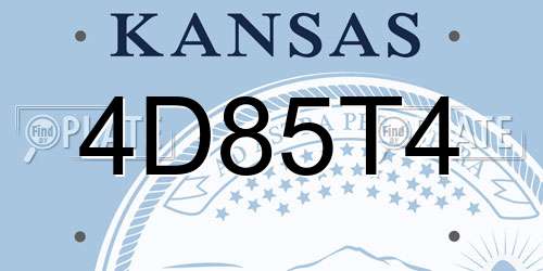 4D85T4 Kansas License Plate