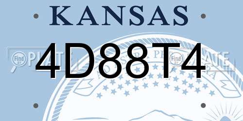 4D88T4 Kansas License Plate