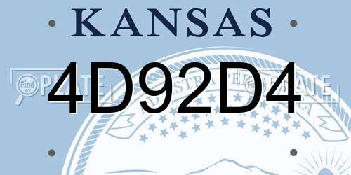 4D92D4 Kansas License Plate