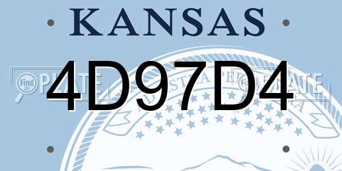 4D97D4 Kansas License Plate