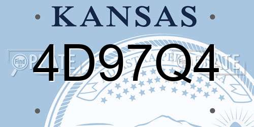 4D97Q4 Kansas License Plate