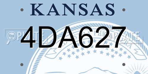 4DA627 Kansas License Plate