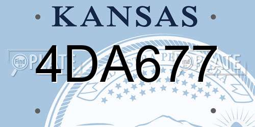 4DA677 Kansas License Plate