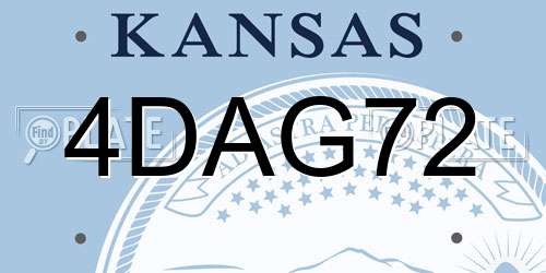 4DAG72 Kansas License Plate