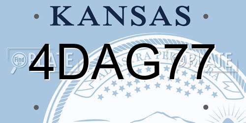 4DAG77 Kansas License Plate