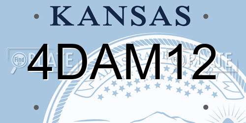 4DAM12 Kansas License Plate