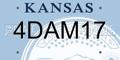 4DAM17 Kansas License Plate