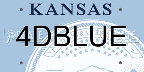 4DBLUE Kansas License Plate