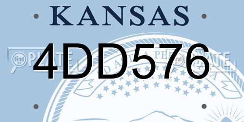 4DD576 Kansas License Plate