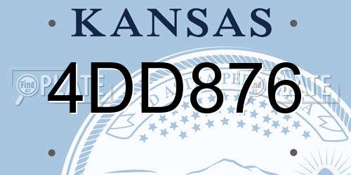 4DD876 Kansas License Plate