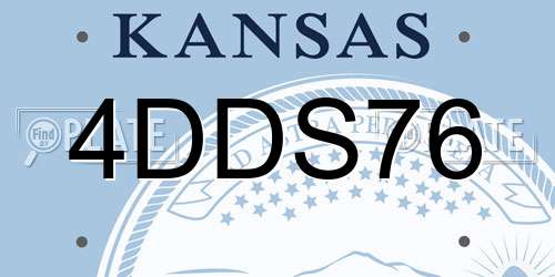 4DDS76 Kansas License Plate