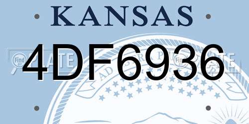 4DF6936 Kansas License Plate