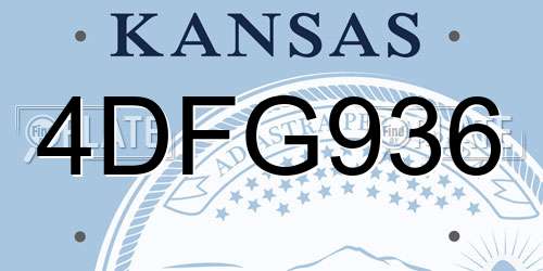 4DFG936 Kansas License Plate