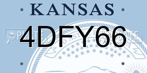 4DFY66 Kansas License Plate