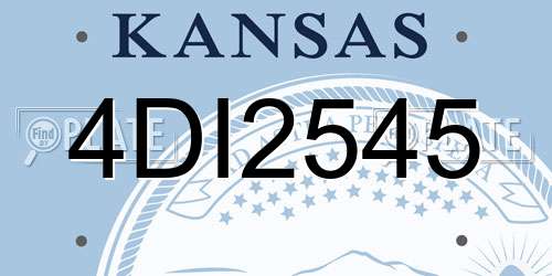 4DI2545 Kansas License Plate