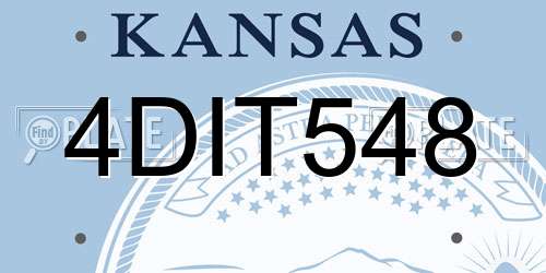 4DIT548 Kansas License Plate