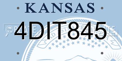 4DIT845 Kansas License Plate