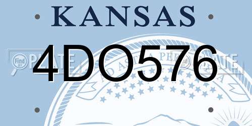 4DO576 Kansas License Plate