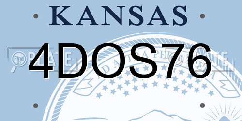 4DOS76 Kansas License Plate
