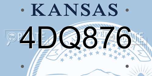 4DQ876 Kansas License Plate