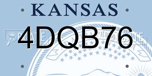 4DQB76 Kansas License Plate
