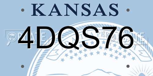4DQS76 Kansas License Plate