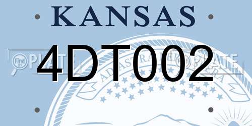 4DT002 Kansas License Plate