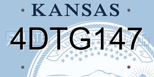 4DTG147 Kansas License Plate