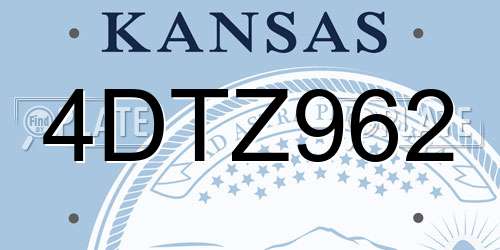 4DTZ962 Kansas License Plate