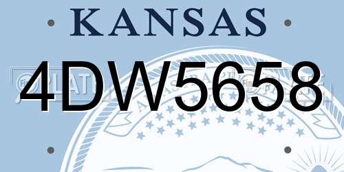 4DW5658 Kansas License Plate