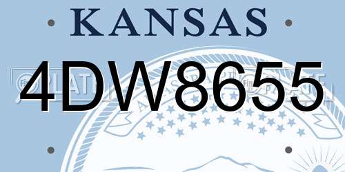 4DW8655 Kansas License Plate