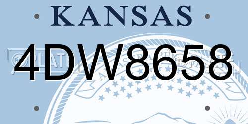 4DW8658 Kansas License Plate