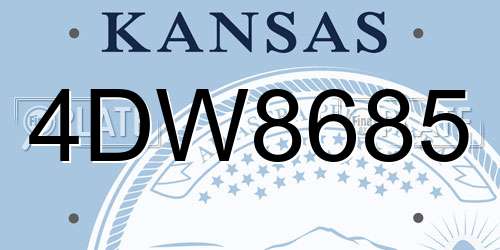 4DW8685 Kansas License Plate