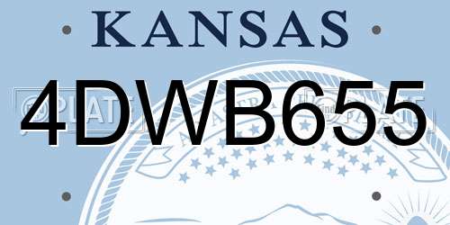 4DWB655 Kansas License Plate