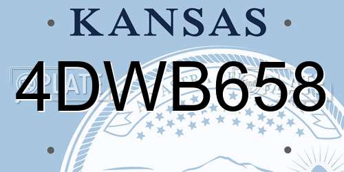4DWB658 Kansas License Plate