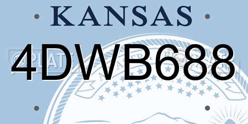 4DWB688 Kansas License Plate