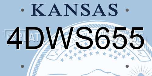 4DWS655 Kansas License Plate