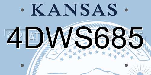 4DWS685 Kansas License Plate