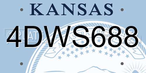 4DWS688 Kansas License Plate
