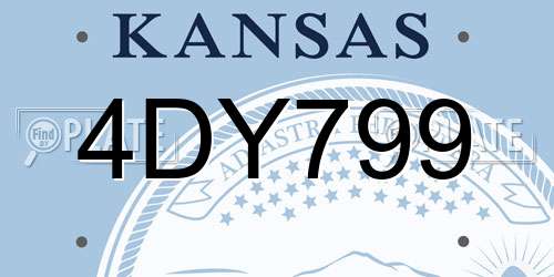 4DY799 Kansas License Plate
