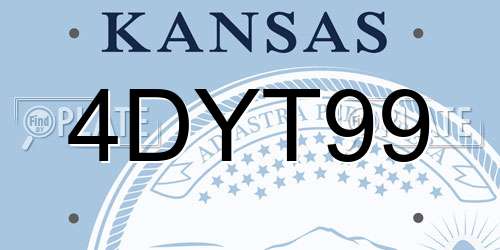4DYT99 Kansas License Plate