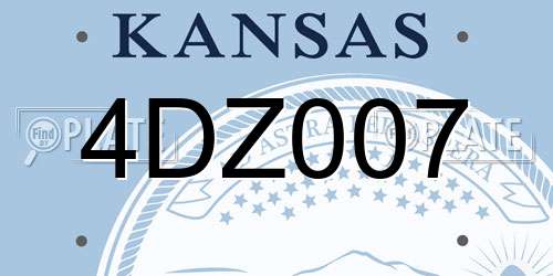 4DZ007 Kansas License Plate