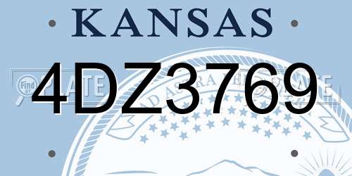 4DZ3769 Kansas License Plate