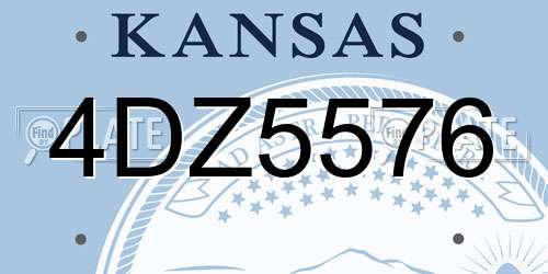 4DZ5576 Kansas License Plate