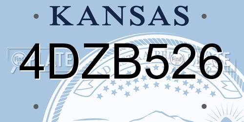 4DZB526 Kansas License Plate