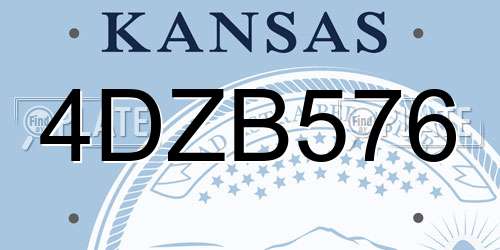 4DZB576 Kansas License Plate