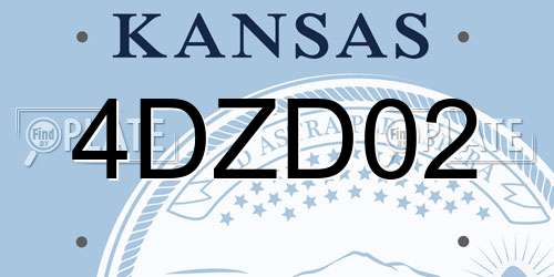 4DZD02 Kansas License Plate